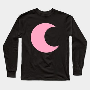 Pink Crescent Moon Long Sleeve T-Shirt